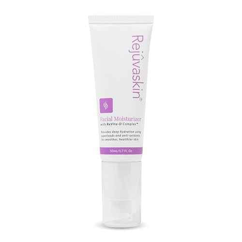 Rejuvaskin Facial Moisturizer With Revita-D Complex, Daily Face Moisturizer for Dry Skin, Reduces Wrinkles, Non-Greasy Hydrating Cream for Men & Women, Paraben-Free, 1.7 oz
