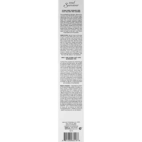 Deborah Lippmann Soul Survivor | High-Performance Foot File with Abrasion-Resistant PTFE Coating | Double Sided with Fine and Coarse Grit Sides