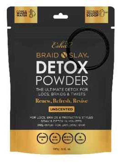 Esha Braid N Slay Detox Powder – Scalp Cleanser for Braids, Locs & Twists – Removes Buildup, Odor & Prewashes Synthetic Hair – Non-Stripping, Soothing, 907g (32 Fl Oz, UNSCENTED)