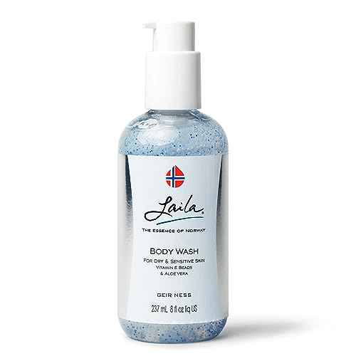 Geir Ness Laila Body Wash - Nourishing and Moisturizing Shower Gel - With Vitamin A and E - For Dry And Sensitive Skin - Rich and Fragrant Body Cleanser For Women