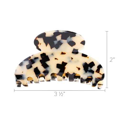 Ivory Hair Clip for Women, Medium Couture Claw Clip for Thick or Fine Hair, Slip-Free Strong Hold, Lightweight, Damage-Free French Design, Ivory Tokyo | France Luxe