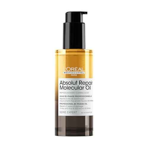 L'Or?al Professionnel Paris Absolut Repair Molecular High Shine Hair Oil ? Lightweight Fast-Absorbing Bi-phase Oil, Repairs 2 Years Hair Damage, 100 Hours Hair Shine, Anti-Frizz