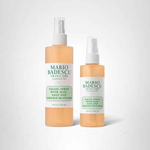 Mario Badescu Facial Spray with Aloe, Sage and Orange Blossom for All Skin Types | Face Mist That Hydrates & Uplifts | 8 FL OZ & 4 FL OZ Combo