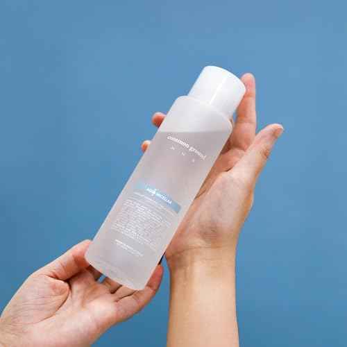 COMMON GROUND NUE Aqua Micellar Water Makeup Remover 3-in-1 Cleanser, Astringent, Makeup Remover, Non-Greasy, No-Rinse, Hydrating, Plant-Based, Organic Aloe Vera & Cucumber, 8.4 Fl Oz (Pack of 2)