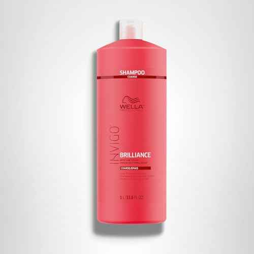 Wella Professionals Invigo Brilliance Shampoo for Coarse Hair | Color Protection & Vibrancy | 33.8 Fl Oz