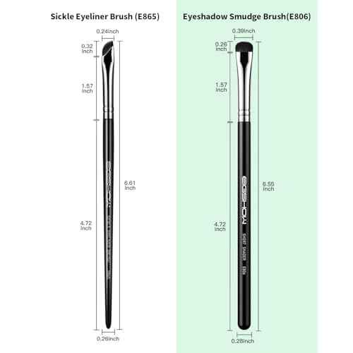 EIGSHOW Eyeshadow Smudge Brush & Eyeliner Brush, High-End Precision Eye Makeup Tools for Blending Cat Eye, Winged Liner (E865&E806)