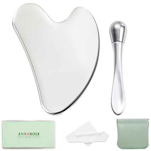 Stainless Steel GuaSha & Eye Cream Applicator Facial Tools, Metal Guasha for Face Neck, Eye Massager Tool, Lymphatic Drainage Face Massage Tool, Skin Care Gift