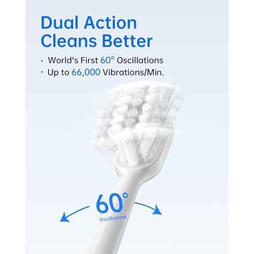 Laifen Wave Electric Toothbrush, Oscillation & Vibration Sonic Electric Toothbrush for Adults with 3 Brush Heads, IPX7 Waterproof ADA Accepted Travel Powered Toothbrush ABS(White)