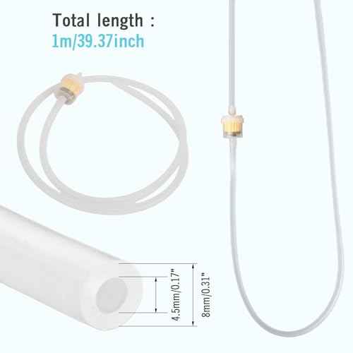 5PCS Microdermabrasion Filters + 1PCS 39" Silicone Tube, Replacement Filter Tube Set for Vacuum/Diamond Microdermabrasion Machines