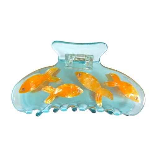 Novelty Fishbowl Hair Clip,Acetate Claw Clips,Big Hair Clips for Women,Funny Hair Clips for Girl