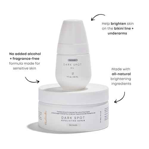 Bushbalm Ultimate Brightening Routine - Radiant Reset Exfoliating Ingrown Hair Pads, Bermuda Body Scrub and Bermuda Dark Spot Oil with TXA, AHA, and BHA for Dark Spots Ingrown Hair & Razor Bumps