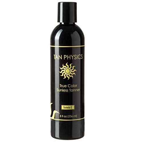 Tan Physics Sunless Tanner 8oz with Self Tanner Brush ? Self Tanning Lotion ? Instant Tanning Lotion for Face & Body ? Natural Self Tanner for Streak-Free, Long-Lasting Glow