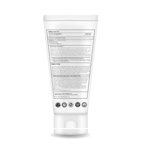 Creamy Acne Foaming Wash 4% Benzoyl Peroxide Face Wash With Hyaluronic Acid & Ceramides Gentle Daily Acne Skin Care 6.76 Fl Oz