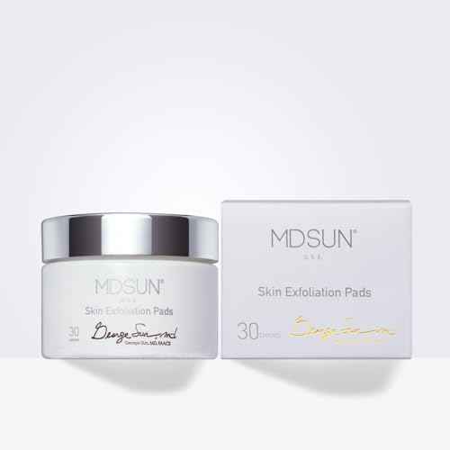 MDSUN Skin Exfoliation Pads, Exfoliating Treatment, Remove Pore-Clogging Debris, Minimize Breakouts, Improve Skin Tone, Refine Skin Texture (Glycolic Acid 20%, Gluconolactone 15%, etc) 30pcs