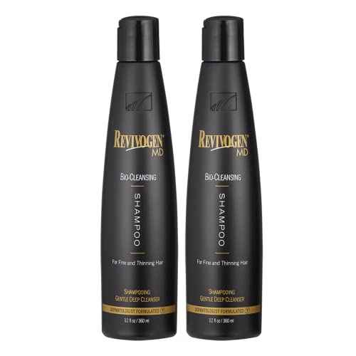 Revivogen MD Bio-Cleansing Shampoo for Thinning Hair, DHT Blocker Shampoo, Hair Loss Shampoo, Shampoo Thinning Hair, Soothes Scalp, Routine Shampoo for Women/Men Hair Loss, Hair Shampoo, 12oz, 2pk