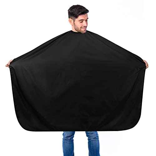 Hair Salon Capes Waterproof Haircut Unisex Black Cape Barber Hair Cutting Cape with Snap Closure Hair,Coloring and Styling