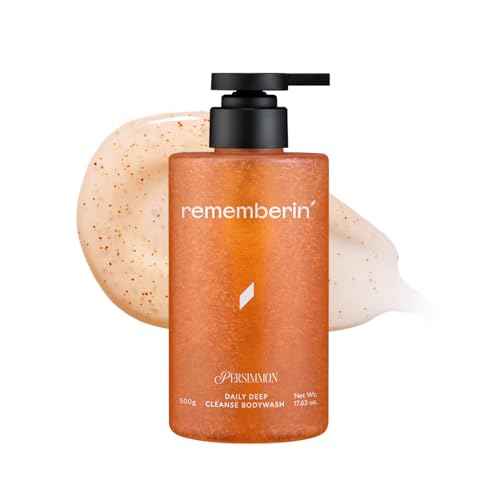 Persimmon Body Wash for Odor Control ? Korean Persimmon Extract, Natural Deodorizing Cleanser, Sulfate-Free & Gentle, pH Balanced for Sensitive Skin, 24-Hour Freshness (17.63 oz / 500g)