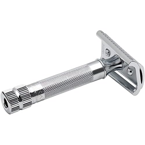 MERKUR 37C Double Edge Safety Razor | Slant Bar Design - Standard Handle | Made in Germany | Plastic-Free | Two Piece Design