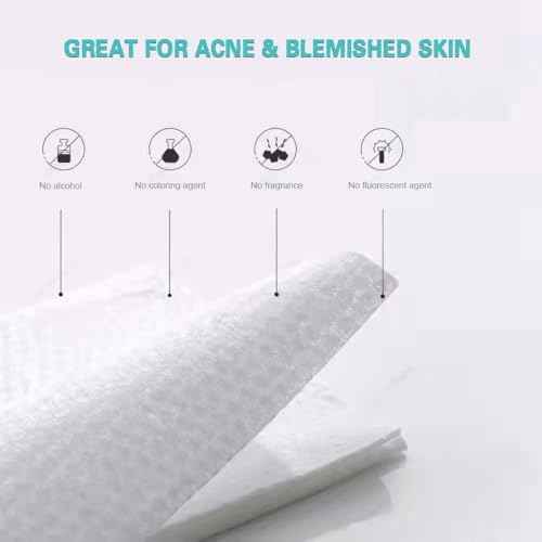 MSOEUESO Soft Dry Wipes Cotton Facial Tissues, 300 Count Disposable Face Towels, Cotton face Towel for Sensitive Skin, Facial Cleansing, Makeup Removing, Surface Cleaning (300 Count (Pack of 3))