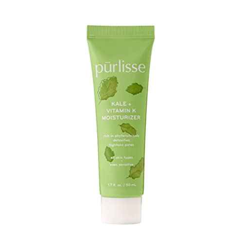 p?rlisse Kale + Vitamin K Hydrating Face Moisturizer - Face Moisturizer for Detoxifying & Pore Tightening - Packed with Antioxidants for Smooth, Radiant & Youthful Skin (1.7 Fl oz)