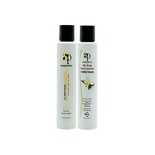 Vanilla Ultra Strong Keratin Treatment with Clarifying Shampoo 16oz by Smart Protection