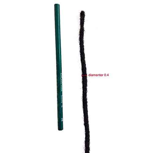 Human Hair Dreadlocks Extension Handmade Locs Small Size(diameter 0.4cm) 10inch 30 Strands/pack Natural Black #1B