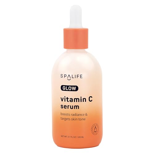 Spa Life Face Serum: GLOW Vitamin C & Radiating Daily Serum 100 ml (3.7 oz) - Targets Dark Spots, Fine Lines, Uneven Tone & Signs of Aging, Firming, Plumping & Radiance Boosting