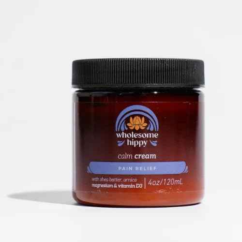WHOLESOME HIPPY Magnesium Calm Cream – All Natural Body Butter with Magnesium, Vitamin D3, Arnica & Turmeric – Soothing Moisturizer for Skin Wellness & Relaxation – 4oz