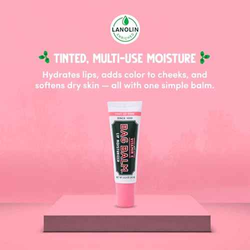Vermont's Original Bag Balm Moisturizing Lip Balm with Vitamin E | Pack of 4 0.3oz Tubes (4 Pack, Hint of Pink)