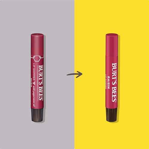 Burt's Bees Shimmer Lip Tint Set, Tinted Lip Balm Stick, Moisturizing for All Day Hydration with Natural Origin Glowy Pigmented Finish & Buildable Color, Raisin (1-Pack)