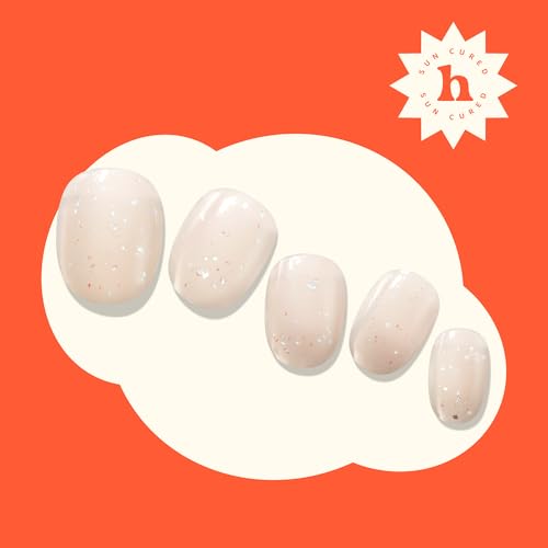 Heyhae Semi Cured Gel Nail Strips | No LED Lamp Needed | Summer, Solid, Yellow | Easy Apply & Remove, Salon Quality | Includes 28 Strips, 1 Prep Pads, Nail File & Wooden stick - Hey, Sweet Glaze
