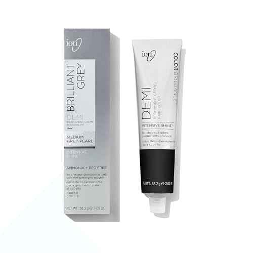 ion Brilliant Grey 6AV Medium Grey Pearl Demi Permanent Cr?me Hair Color, Fade Resistant & PPD Free 2.05 Oz