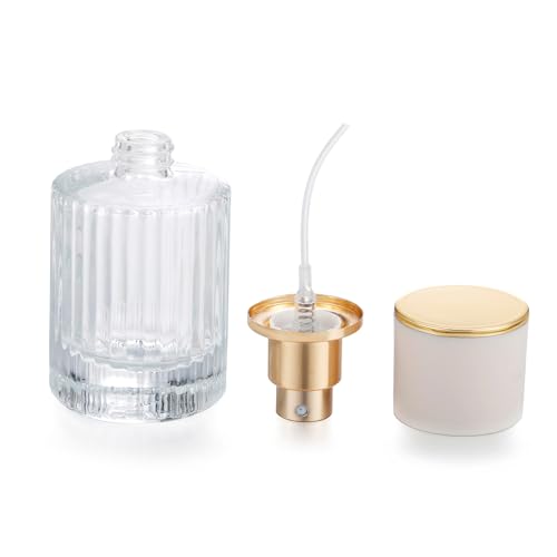 2 Pack 30ml 50ml Empty Perfume Spray Bottles, Refillable Fine Mist Atomizer Portable Travel Cologne Atomizers Fragrance Containers Sprayer for Perfume(50ML White cap and 30ML White cap)
