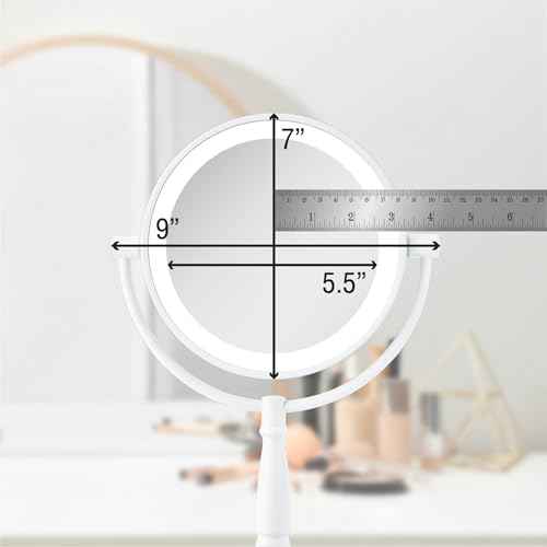 Zadro 9" Round LED Makeup Mirror with Lights and Magnification 5&10X/1X AA Battery Operated Swivel Lighted Makeup Mirror