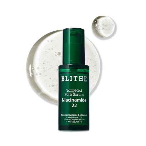 BLITHE Targeted Pore Serum with 22% Niacinamide for Oil Control, Pore Minimizer for Face, Korean Skin Care ? 1 fl oz