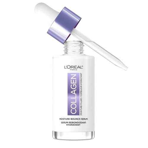 L'Oreal Paris Collagen Moisture Filler Moisture Bounce Face Serum, Glow Serum with Collagen, Glycerin, and Squalane for Bouncy, Radiant, Hydrated Skin