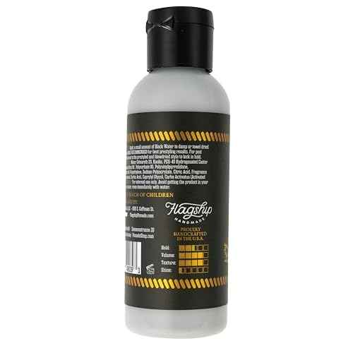 FLAGSHIP Black Water Hair Pomade for Men ? Pre-Styler & Styling Cream - Medium Hold, Low Shine, Matte Finish - Texturizing Liquid Pomade (3.4 oz)