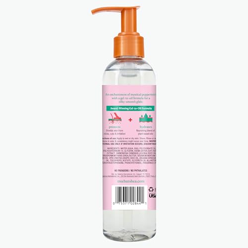 Tree Hut Merry Mint Moisturizing Shave Oil, Hydrating Gel-to-Oil Formula for a Smooth Shave, Made with Shea Butter, Holiday Gift & Stocking Stuffer, 7.7 fl oz