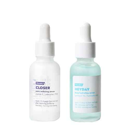FRANKLY Hydration Power Duo: Heyday Serum & Closer Serum | Christmas Gifts | Pore Minimizing & Hydration | Peptides, Panthenol & Hyaluronic Acid | Radiant, Dewy Skin, Anti-Aging| Korean Skincare Set