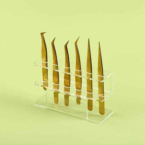 Acrylic Tweezers Holder, 6 Holes Tweezers Stand Display Organizer for Eyelash Extension Supplies Accessories Grafting Beauty Tools (6 Holes Transparent)