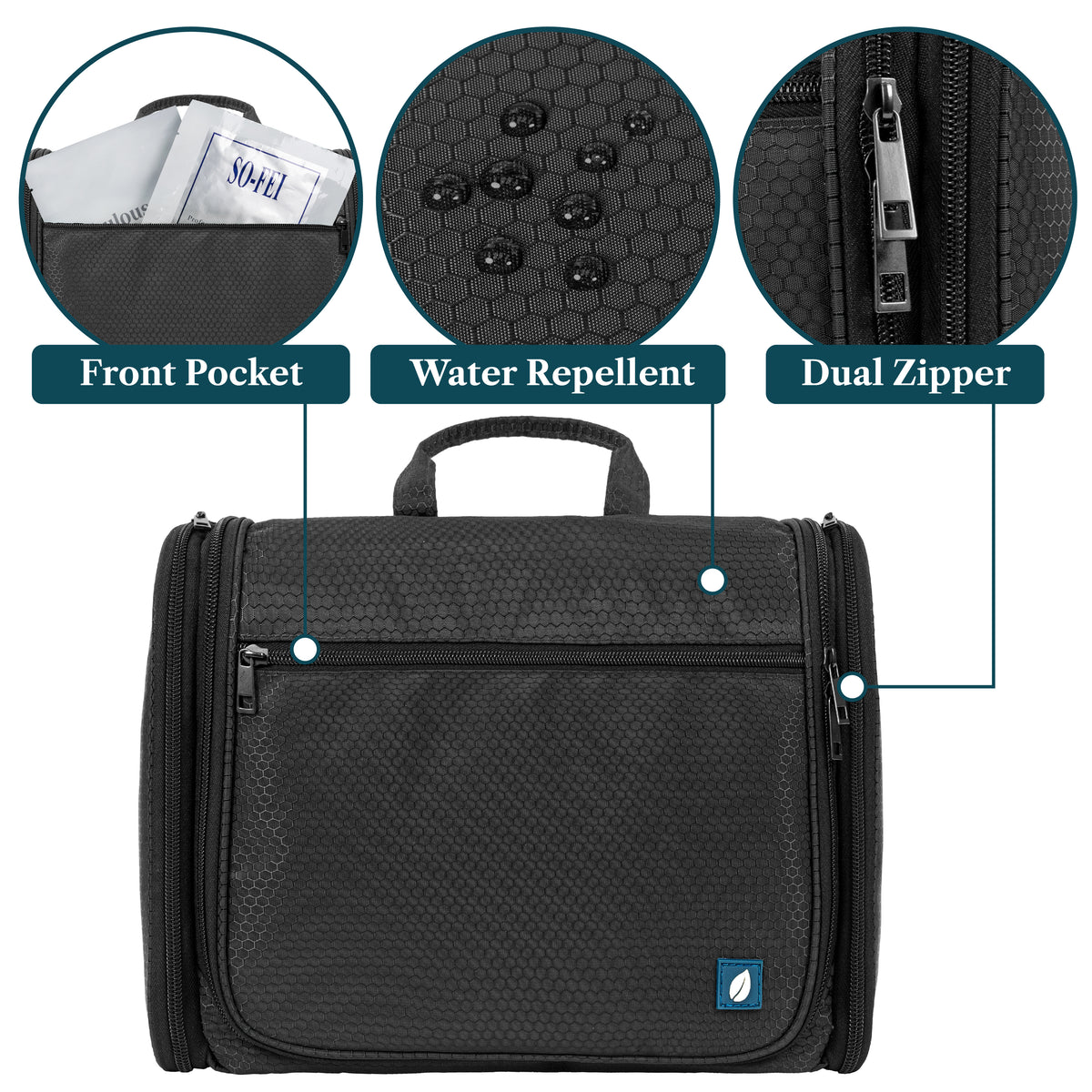 Travel Toiletry Bag Organizer Large Water-Resistant Hanging Cosmetic Case Men Women