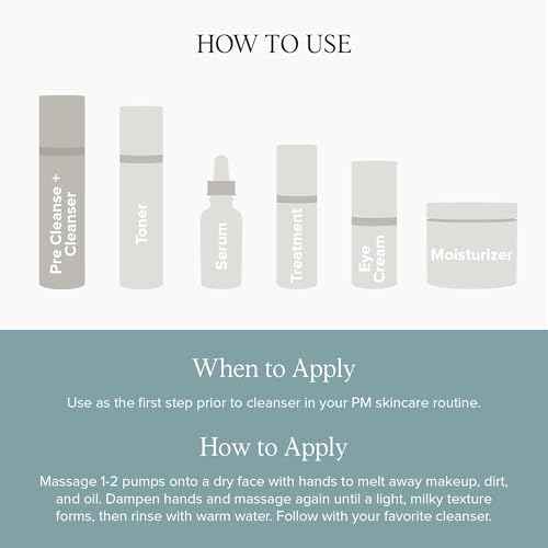DRMTLGY Pre-Cleansing Oil - Makeup Remover Oil to be Paired with Facial Cleanser - Cleanser for Face - Melts Mascara, Makeup, & Preps for Cleansing, 5 fl oz