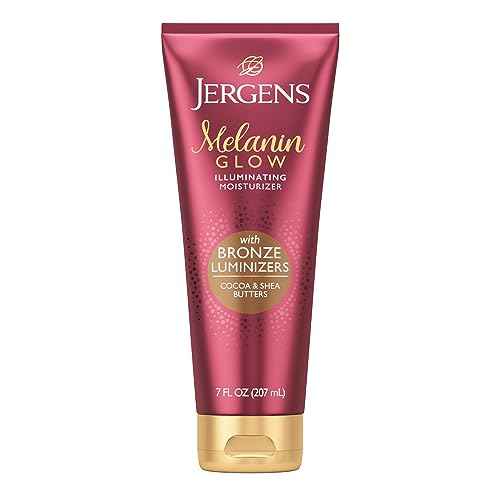 Jergens Hand and Body Lotion, Melanin Glow Illuminating Moisturizer, With Bronze Luminizers, 7 Oz