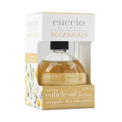 Cuccio Botanicals Revitalizing Cuticle Oil ? Roman Garden (Lily & Italian Jasmine Scent) ? Infused with Real Flowers & Natural Oils for Deep Hydration, Non-Greasy Spa Experience, 2.1 oz