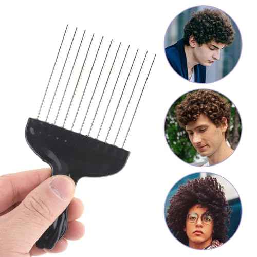 Hair Picks for Curly Hair, 1 Pcs Metal Hair Pick for Black Men Afro Pick Comb Detangling Wig Braid Hair Styling Tool for Women and Men