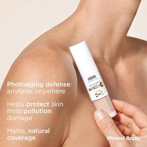 ISDIN Mineral Brush Powder, Facial Pollution and Blue Light Protection, a Complement to your Sun Care Routine, Suitable for Sensitive Skin