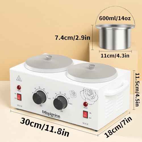 Double Wax Warmer Professional for Hair Removal, Large Wax Pot Electric Waxing Heater for Spa and Salon Equipment.