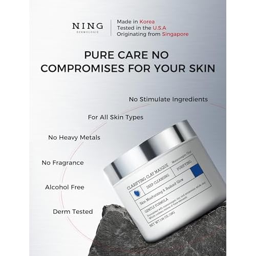 Clay Mask for Face Sensitive Skin: Triple Mud Formula, Deep Pore Cleansing, Hydrating, Oil Balancing, Smoothing, Pore Refining ? 3.88 Oz