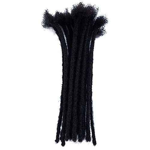 YONNA Human Hair Microlocks Sisterlocks Dreadlocks Extensions 20Locs Full Handmade (Width 0.4cm) 16inch Natural Black #1B
