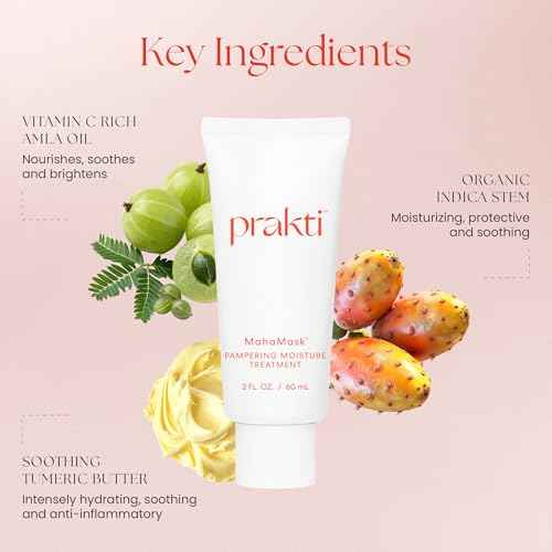 Prakti MahaMask Pampering Moisture Treatment, Deeply Hydrates, Firms, & Smooths Fine Lines with Antioxidants & Hyaluronic Acid, 2 fl.oz